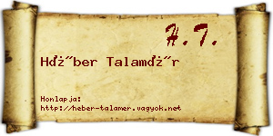 Héber Talamér névjegykártya